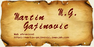 Martin Gajinović vizit kartica